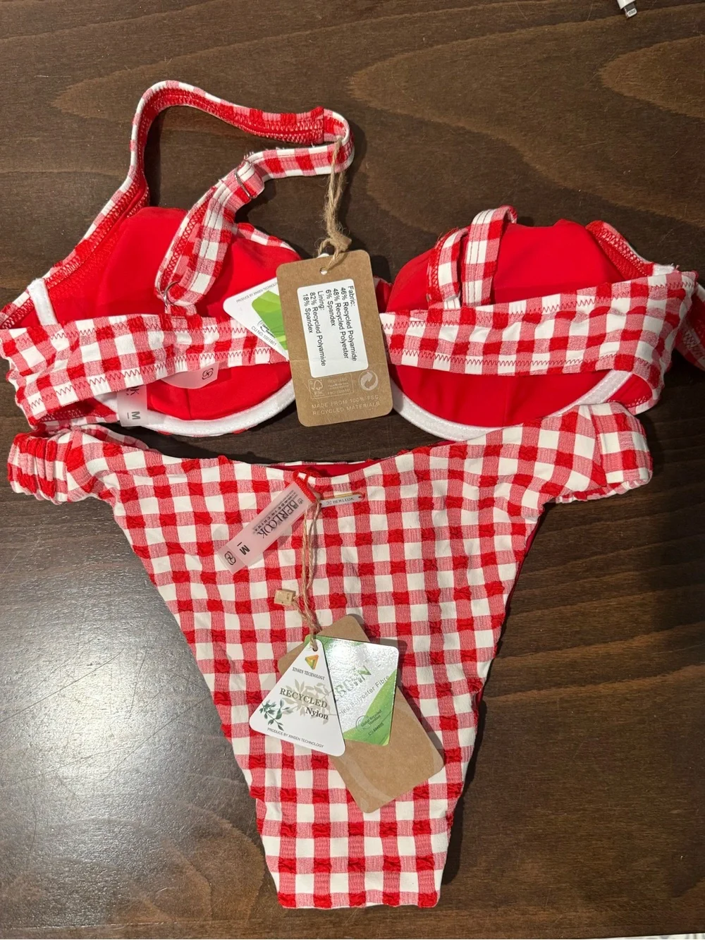 NWT Red Gingham Bikini Set - Berlook